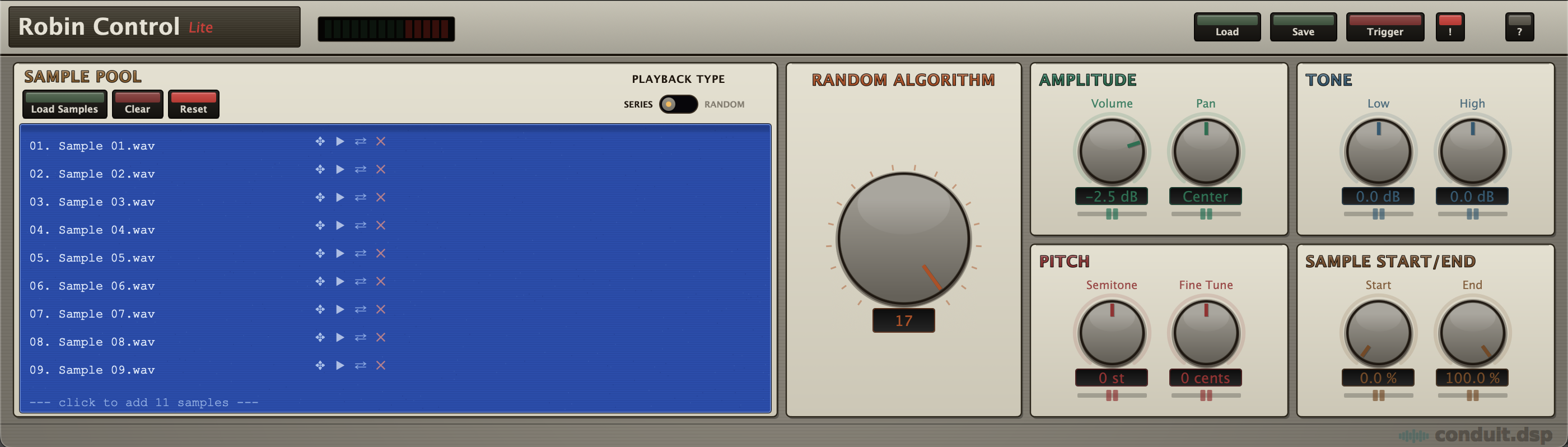 Robin Control Lite plugin interface