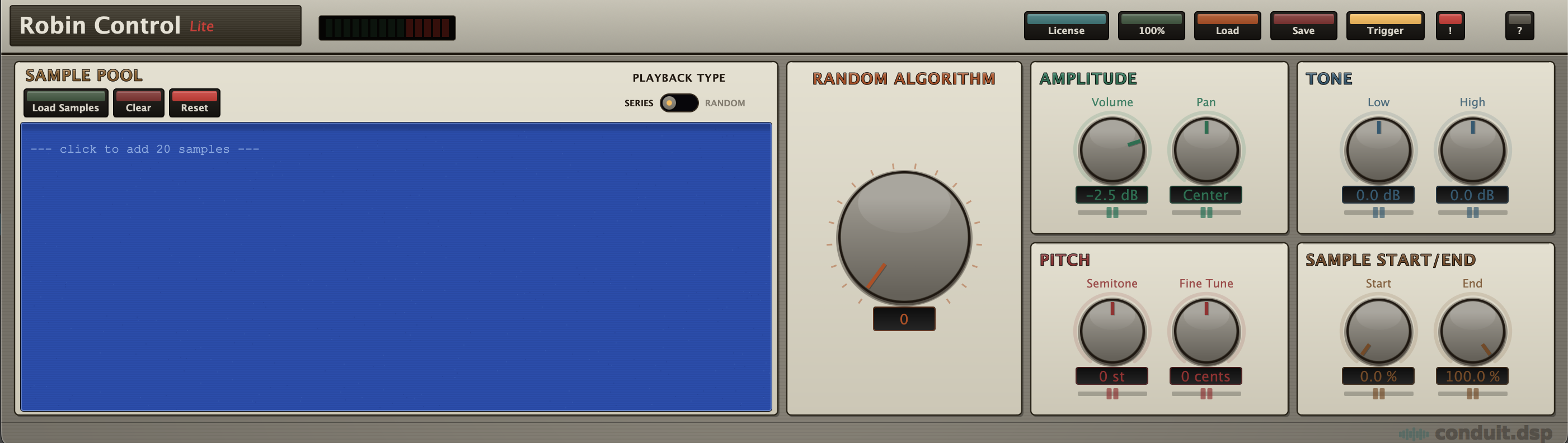 Robin Control Lite plugin interface